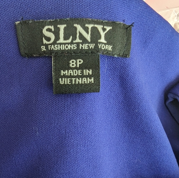 New SL Fashions SLNY Blue Sleeveless Mini Dress Top Layer With Beads 8P - Picture 10 of 11